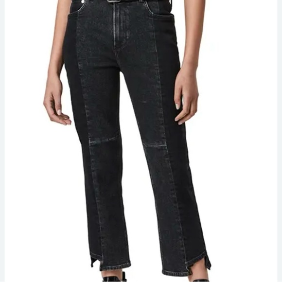Allsaints Women’s Kim Twotone Jeans Size 26 Black - Picture 2 of 5